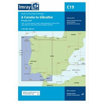 Imray C19 A Coruna to Gibraltar Passage Chart