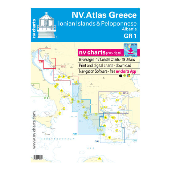 NV Atlas Greece GR1: Ionian Islands & Peloponnese to Albania - 2022 Edition