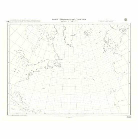 5095 North Atlantic Ocean Gnomonic Admiralty Chart