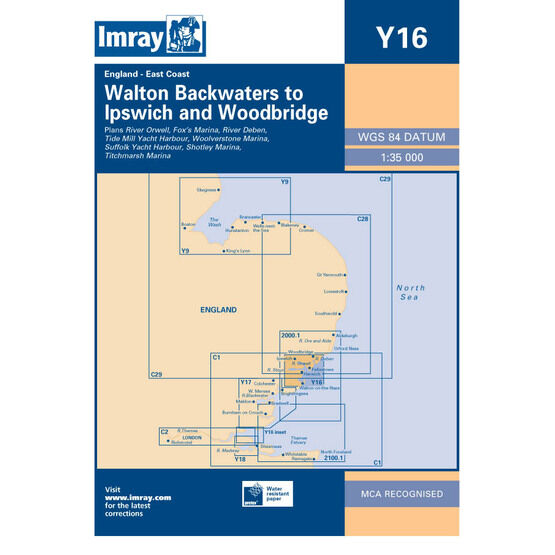 Imray Chart Y16: Walton Backwaters to Ipswich and Woodbridge