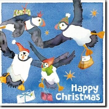 Emma Ball Flying Puffins Christmas Cards (Pack of 6)