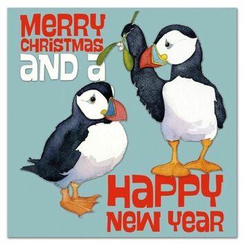 Emma Ball Two Puffins Christmas Cards (Pack of 6)