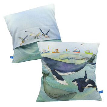 Emma Ball Whales Sea Life Cushion