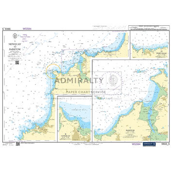 Admiralty 5603_5 Small Craft Chart - Newquay to Padstow (South & West Cornwall)