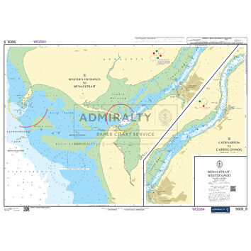 Admiralty 5609_8 Small Craft Chart - Menai Strait - Western Part (North West Wales)
