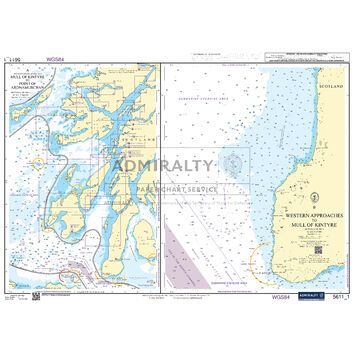 Admiralty 5611_1 Small Craft Chart - Mull of Kintyre to Point of Ardnamurchan (West Coast of Scotland)