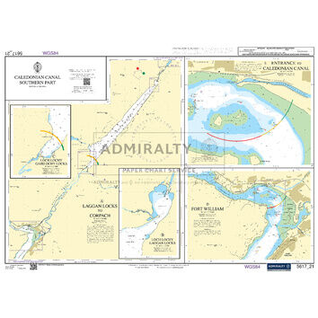 Admiralty 5617_21 Small Craft Chart - Caledonian Canal - Southern Part (East Coast Scotland)