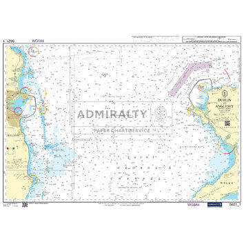 Admiralty 5621_1 Small Craft Chart - Dublin to Anglesey (East Coast Ireland)