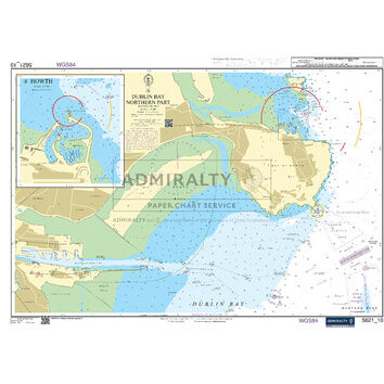 Admiralty 5621_10 Small Craft Chart - Dublin Bay - Northern Part (East Coast Ireland)