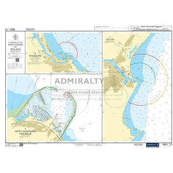Admiralty 5621_13 Small Craft Chart - Harbours on the East Coast of Ireland (East Coast Ireland)