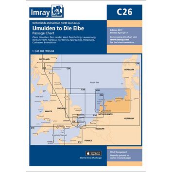 Imray C26 IJmuiden to Die Elbe Passage Chart