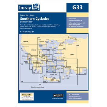 Imray Chart G33: Southern Cyclades (West Sheet)