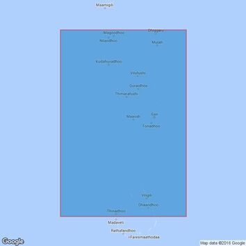 1012 North Huvadhoo Atoll to Mulaku Atoll Admiralty Chart