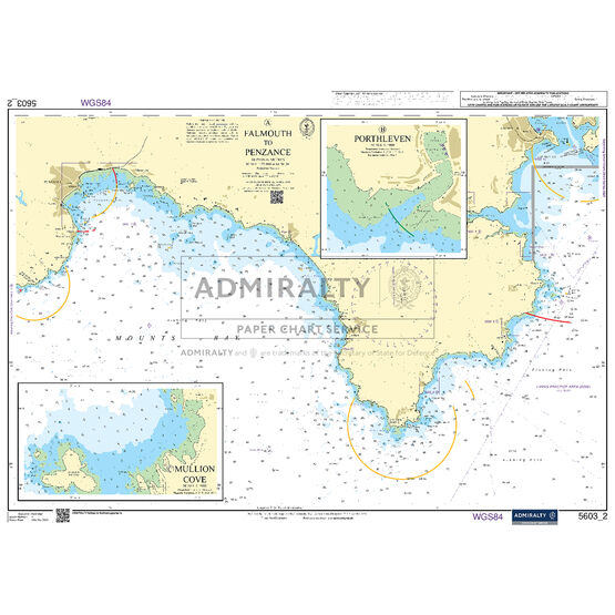 Admiralty 5603_2 Small Craft Chart - Falmouth to Mullion Cove (South & West Cornwall)