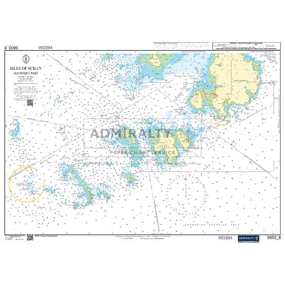 Admiralty 5603_8 Small Craft Chart - Isles of Scilly - Southern Part (South & West Cornwall)