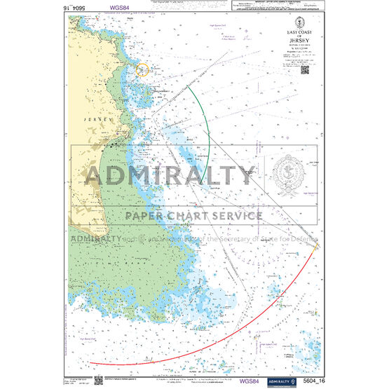 Admiralty 5604_16 Small Craft Chart - East Coast of Jersey (The Channel Islands)