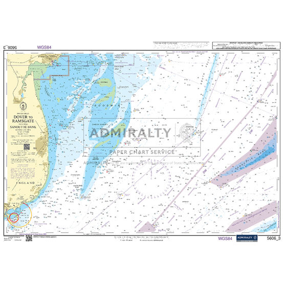 Admiralty 5606_3 Small Craft Chart - Dover to Ramsgate including Sandettié Bank (Thames Estuary)