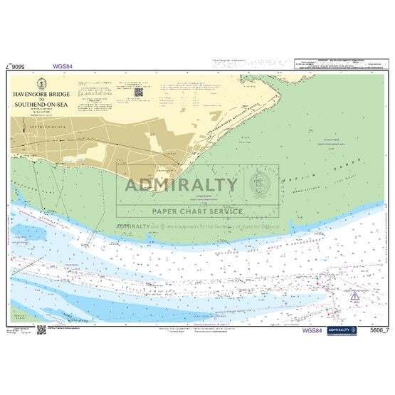 Admiralty 5606_7 Small Craft Chart - Havengore Bridge to Southend-on-Sea (Thames Estuary)