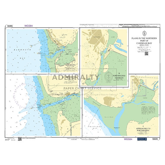 Admiralty 5609_7 Small Craft Chart - Plans in the Northern Part of Cardigan Bay (North West Wales)