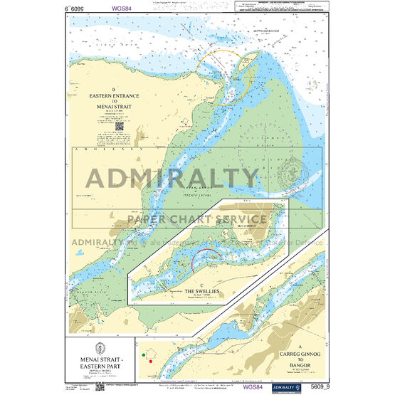 Admiralty 5609_9 Small Craft Chart - Menai Strait - Eastern Part (North West Wales)