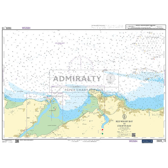 Admiralty 5609_13 Small Craft Chart - Red Wharf Bay to Colwyn Bay(North West Wales)