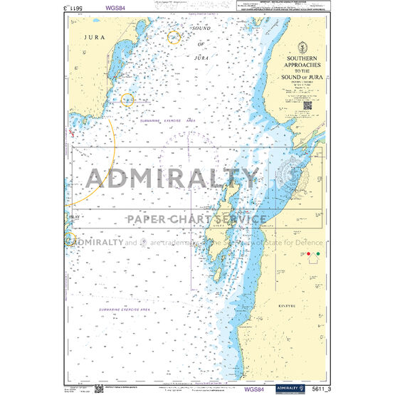 Admiralty 5611_3 Small Craft Chart - Southern Approaches to the Sound of Jura (West Coast of Scotland)