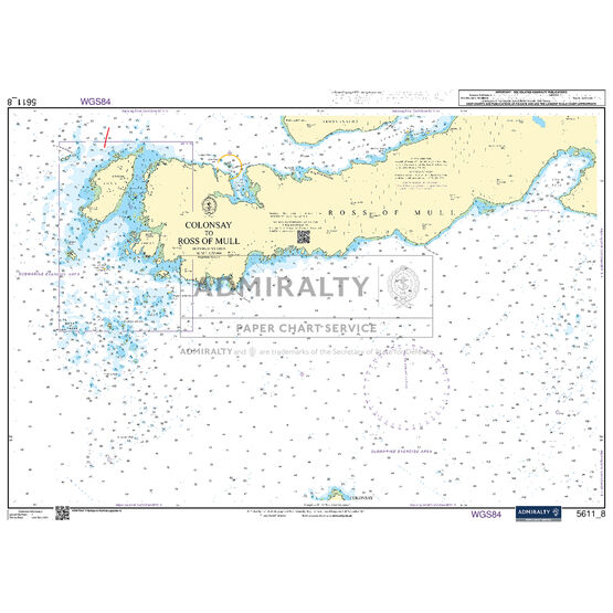 Admiralty 5611_8 Small Craft Chart - Colonsay to Ross of Mull (West Coast of Scotland)