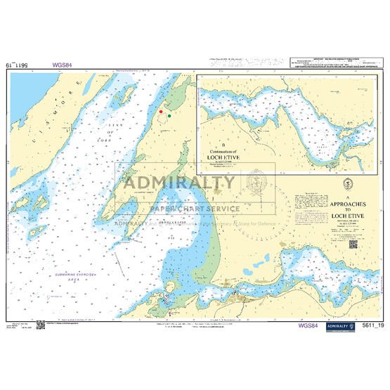 Admiralty 5611_19 Small Craft Chart - Loch Etive (West Coast of Scotland)