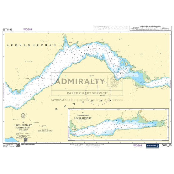 Admiralty 5611_25 Small Craft Chart - Loch Sunart, Eastern Part (West Coast of Scotland)