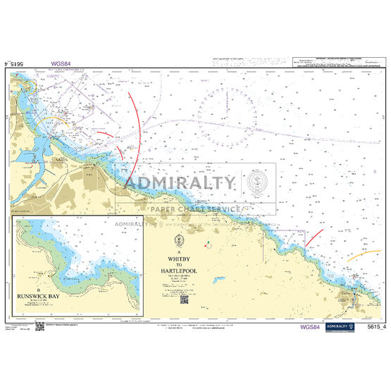 Admiralty 5615_4 Small Craft Chart - Whitby to Hartlepool (East Coast)