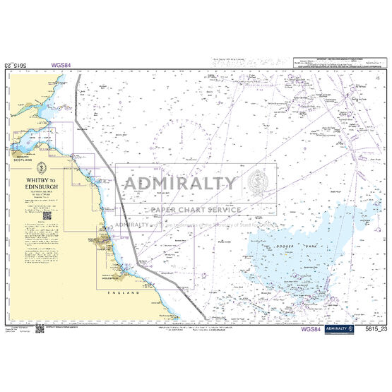 Admiralty 5615_23 Small Craft Chart - Whitby to Edinburgh (East Coast)