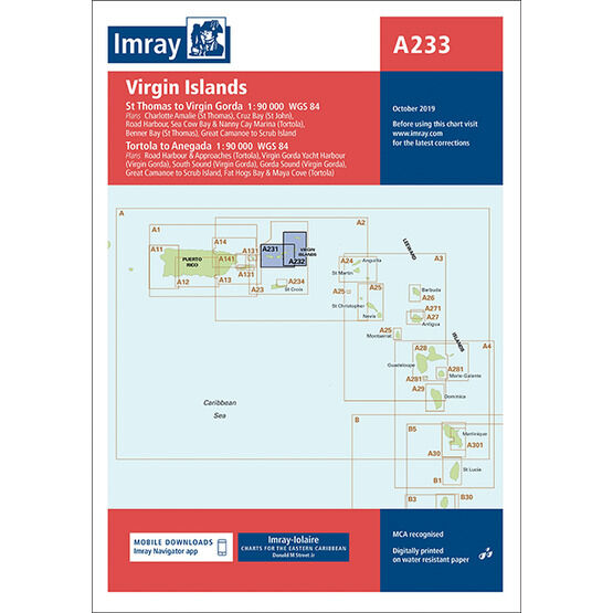 Imray Chart A233: Virgin Islands (A231 & A232)