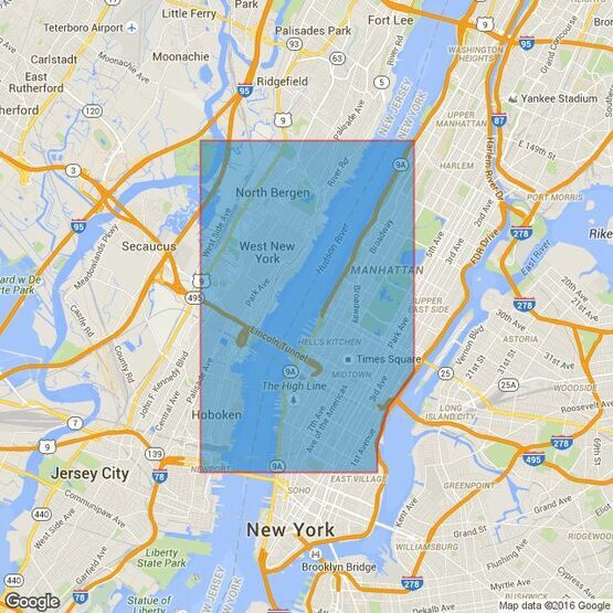 3454 New York - Hudson River, Hoboken to Edgewater Admiralty Chart
