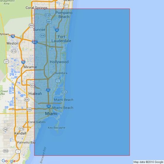 3699 Approaches to Port Everglades and Miami Admiralty Chart
